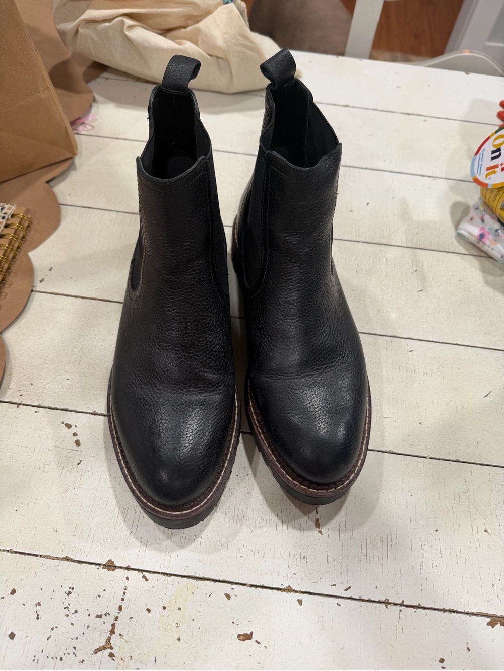 Caslon Black Leather Chelsea Ankle Booties
